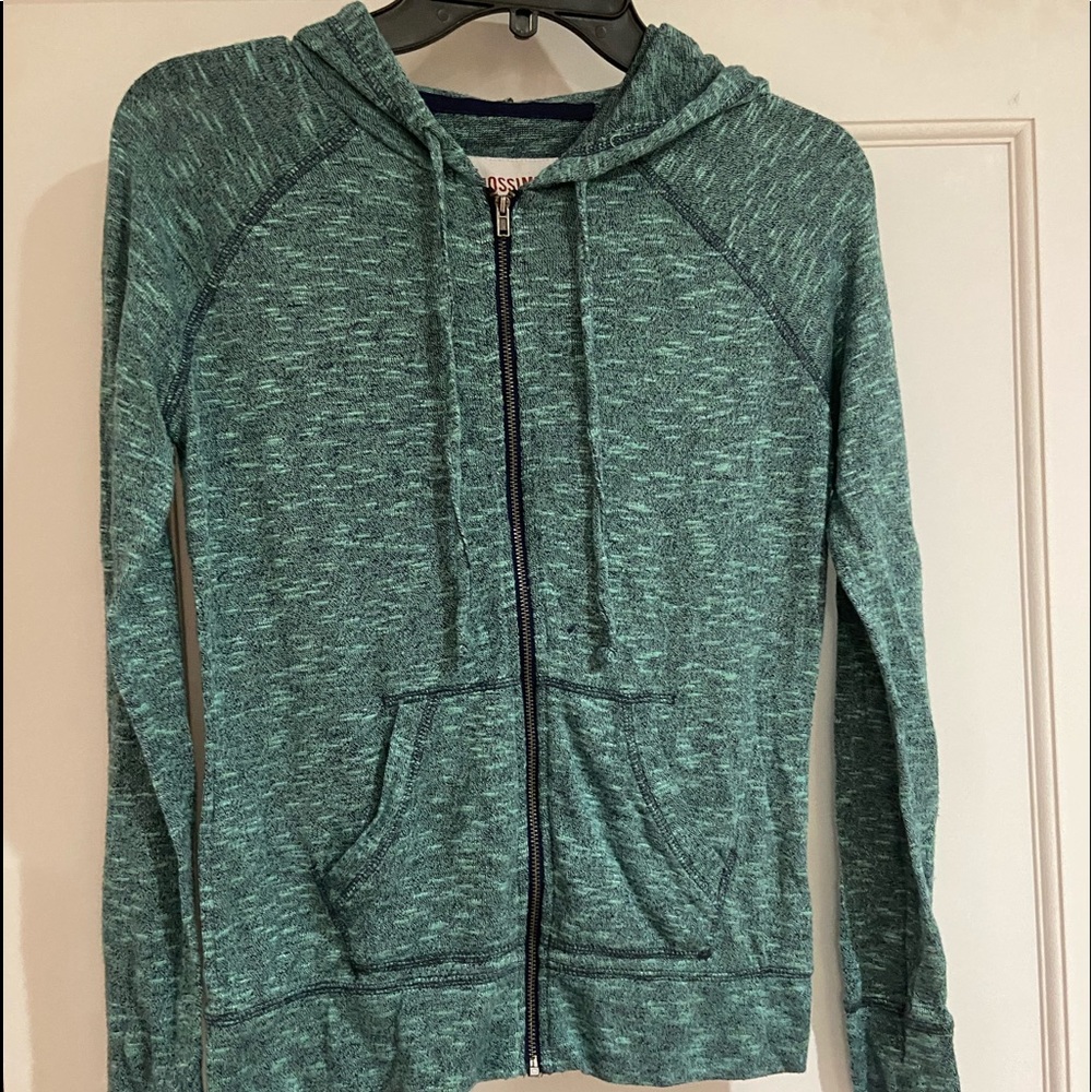 Teal, Massimo long sleeve, zip up, hoodie.